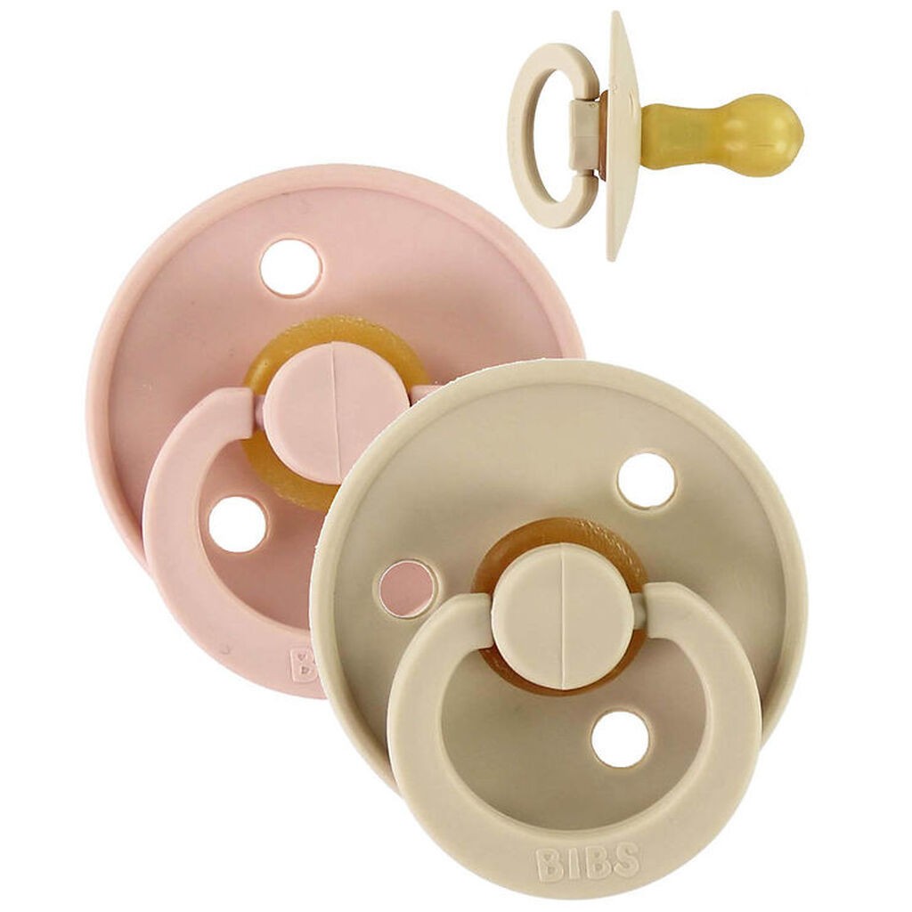 Bibs Colour Sutter - Str. 1 - 2-pak - Rund - Vanilla/Blush