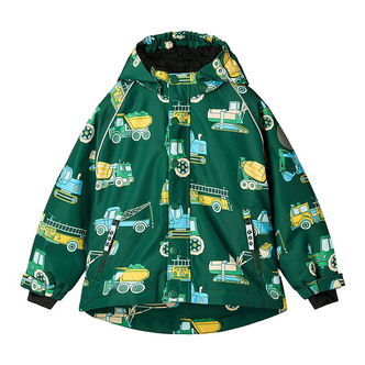 Småfolk Vinterjakke - Evergreen m. Køretøj