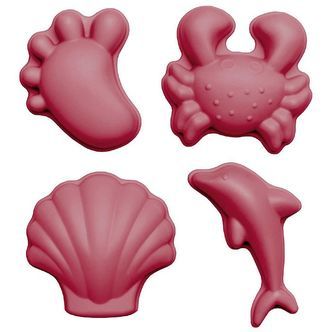 Scrunch Sandforme - 4 stk. - Silikone - 6,5-10,5 cm - Cherry Red