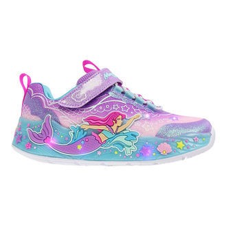Skechers Sko m. Lys - Mermaid Dreams - Lavender/ Multi