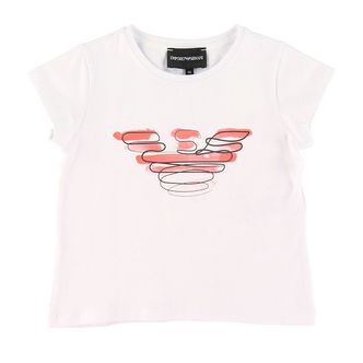 Emporio Armani T-shirt - Hvid m. Rosa Logo