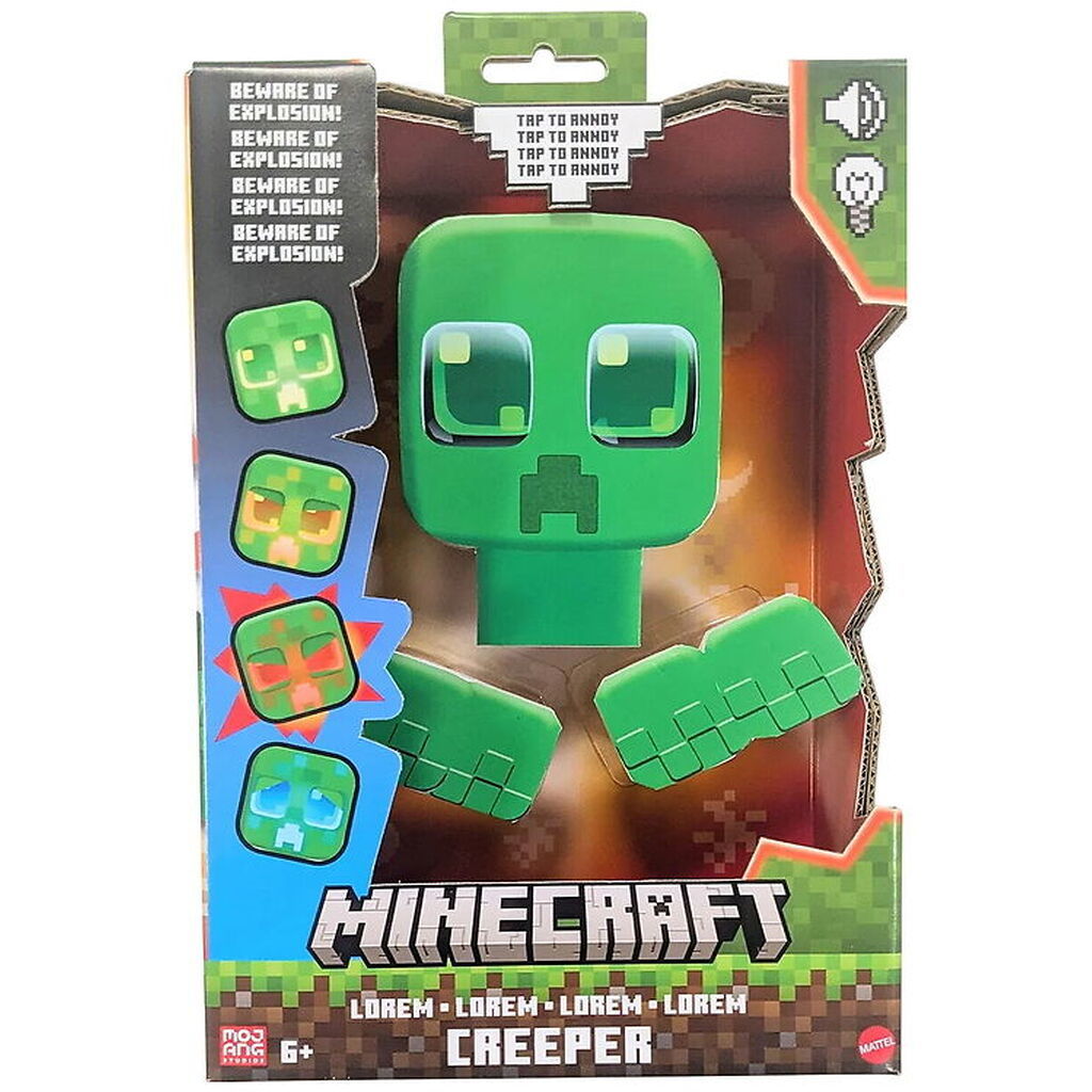 Minecraft Legetøj m. Lyd/Lys - 14 cm - My Pet Creeper