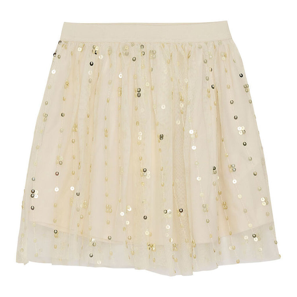 Creamie Nederdel - Tyl - Sequins - Buttercream