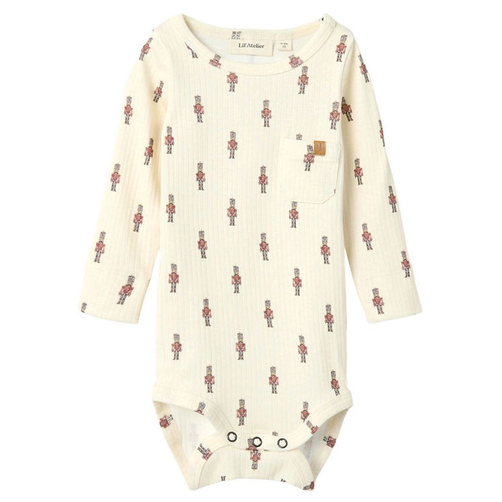 Lil Atelier Body l/æ - Rib - NbmGio - Turtledove m. Tinsoldater