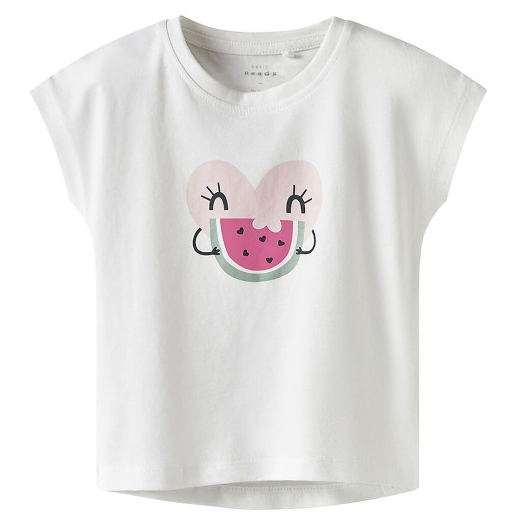 Name it T-shirt - NmfVigea - Bright White/Heart