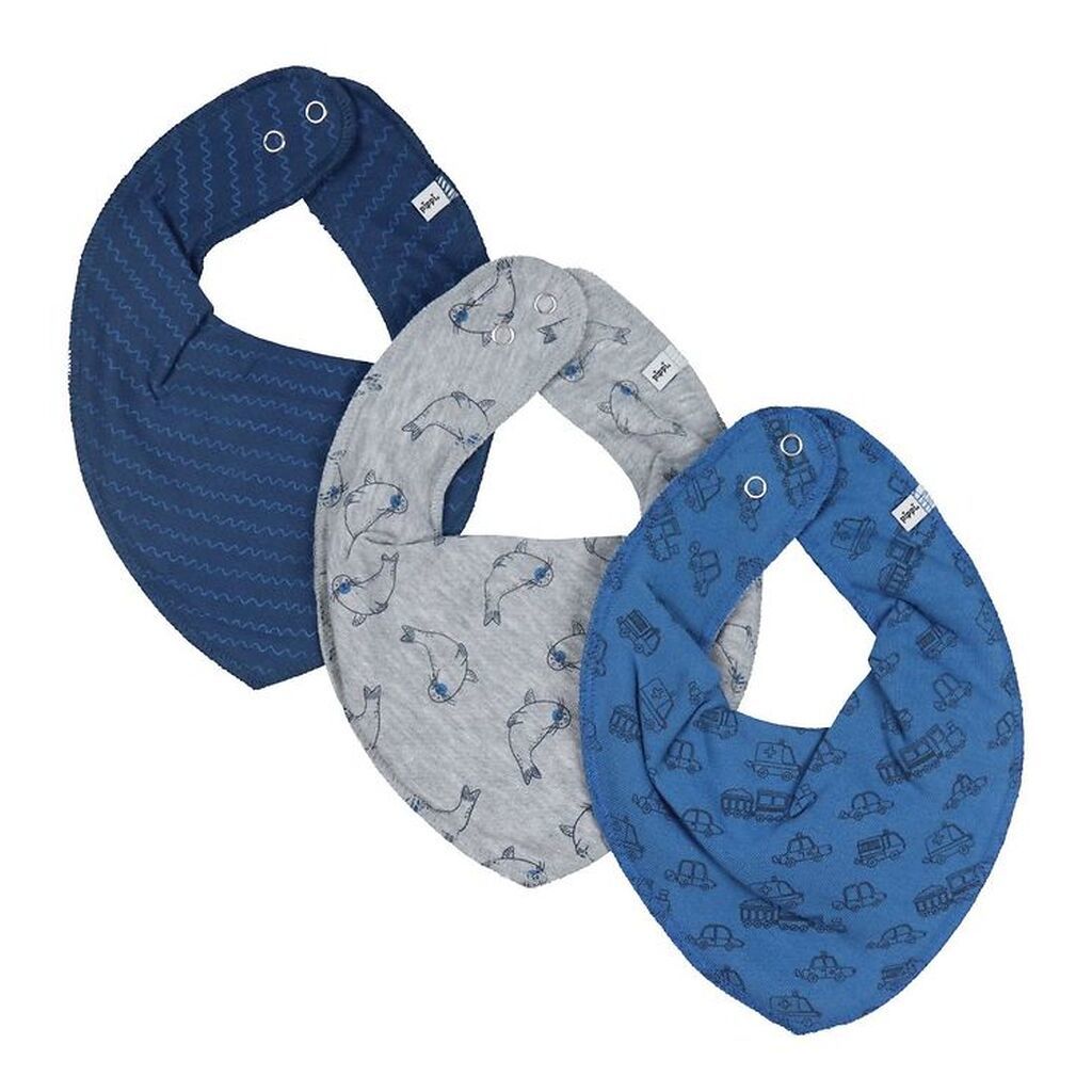 Pippi Baby Savlesmække - 3-Pak - Vallarta Blue