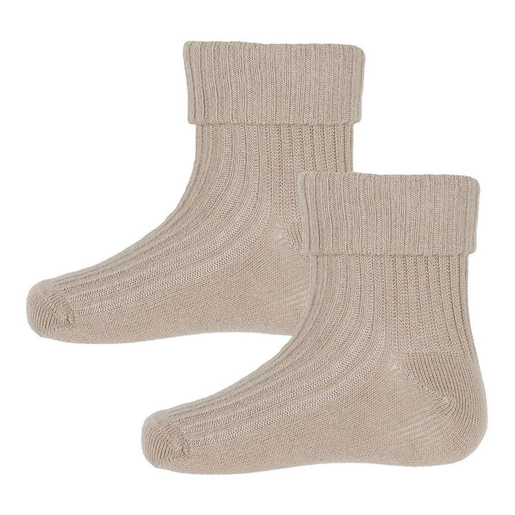 Minymo strømper - 2-Pak - Rib - Light Taupe