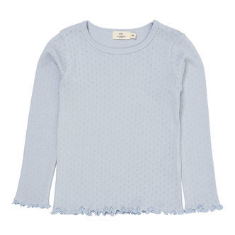 Copenhagen Colors Bluse - Pointelle - Dusty Blue