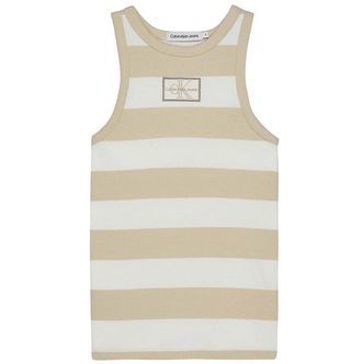 Calvin Klein Tanktop - Rib - Bright White/Classic Beige
