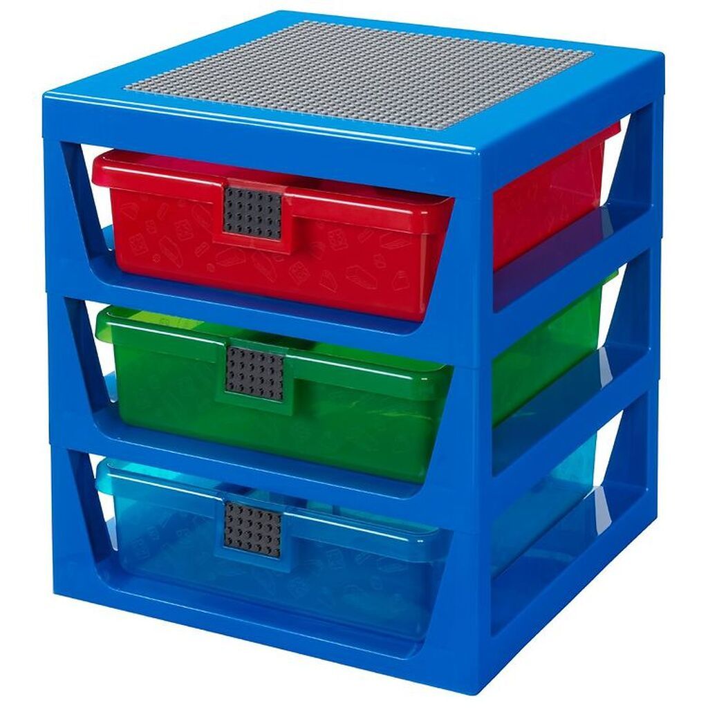 LEGOÂ® Storage Opbevaring m. 3 Skuffer - 34x32x38 - Blå