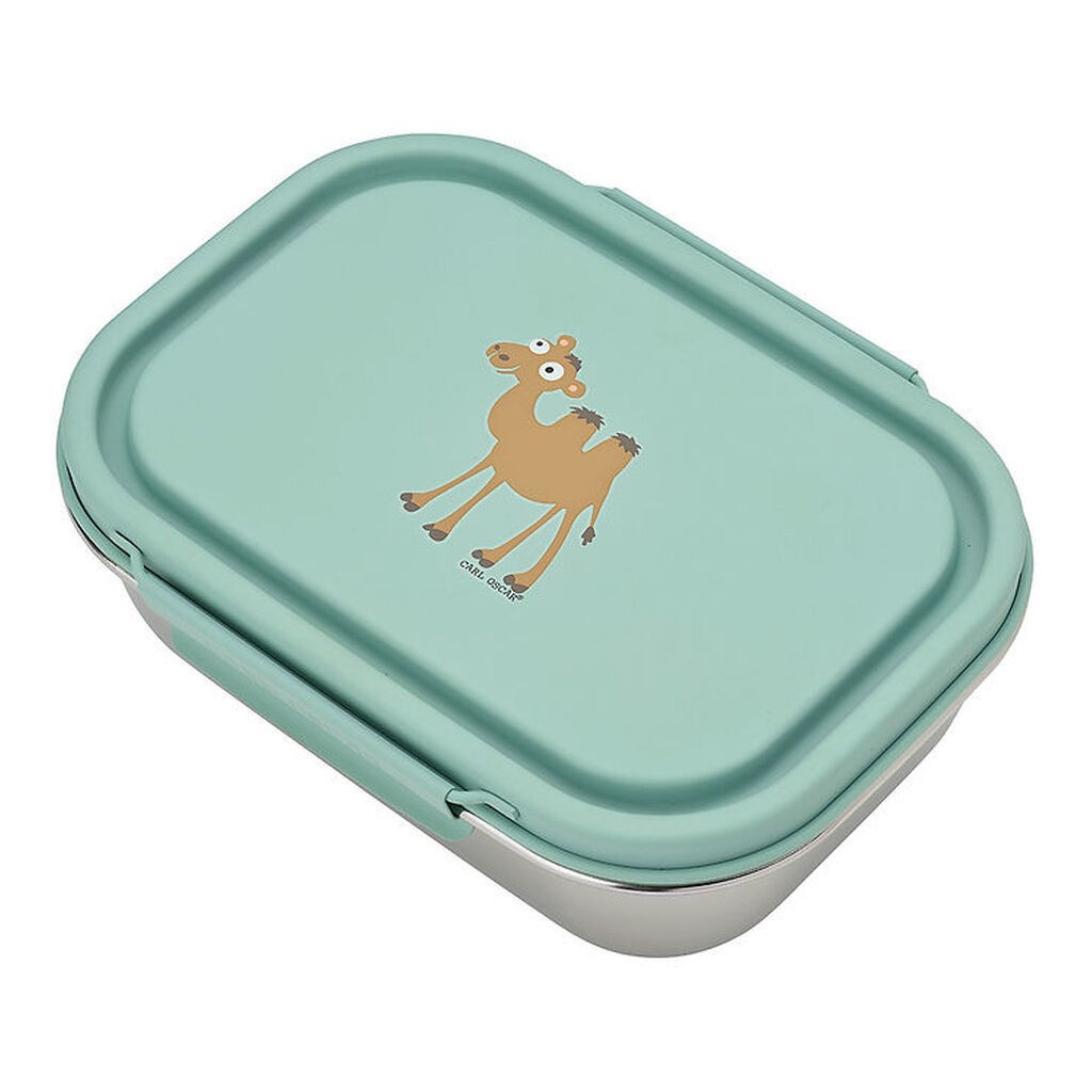 Carl Oscar Madkasse - Steelish - 1 l - Grøn m. Kamel