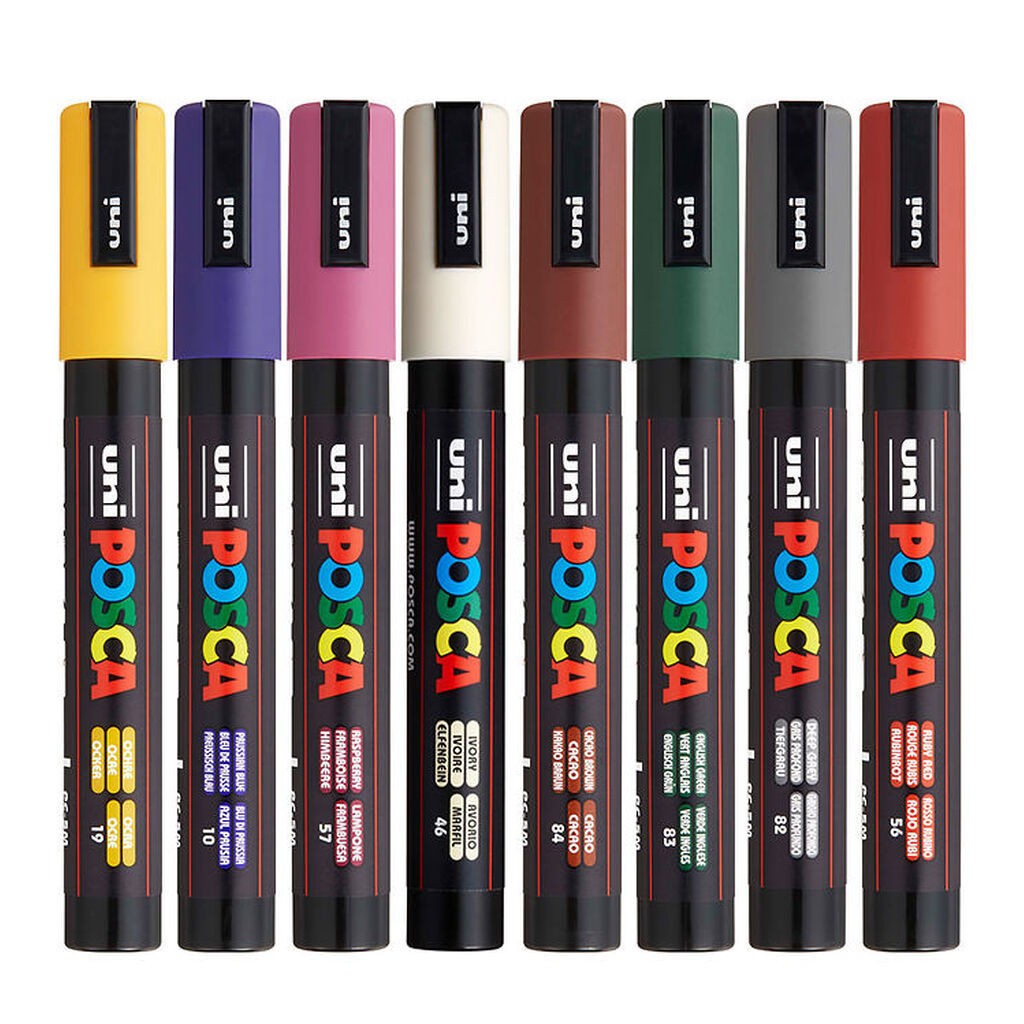 Posca Tuscher - PC-5M - 8 stk. - Kolde Farver