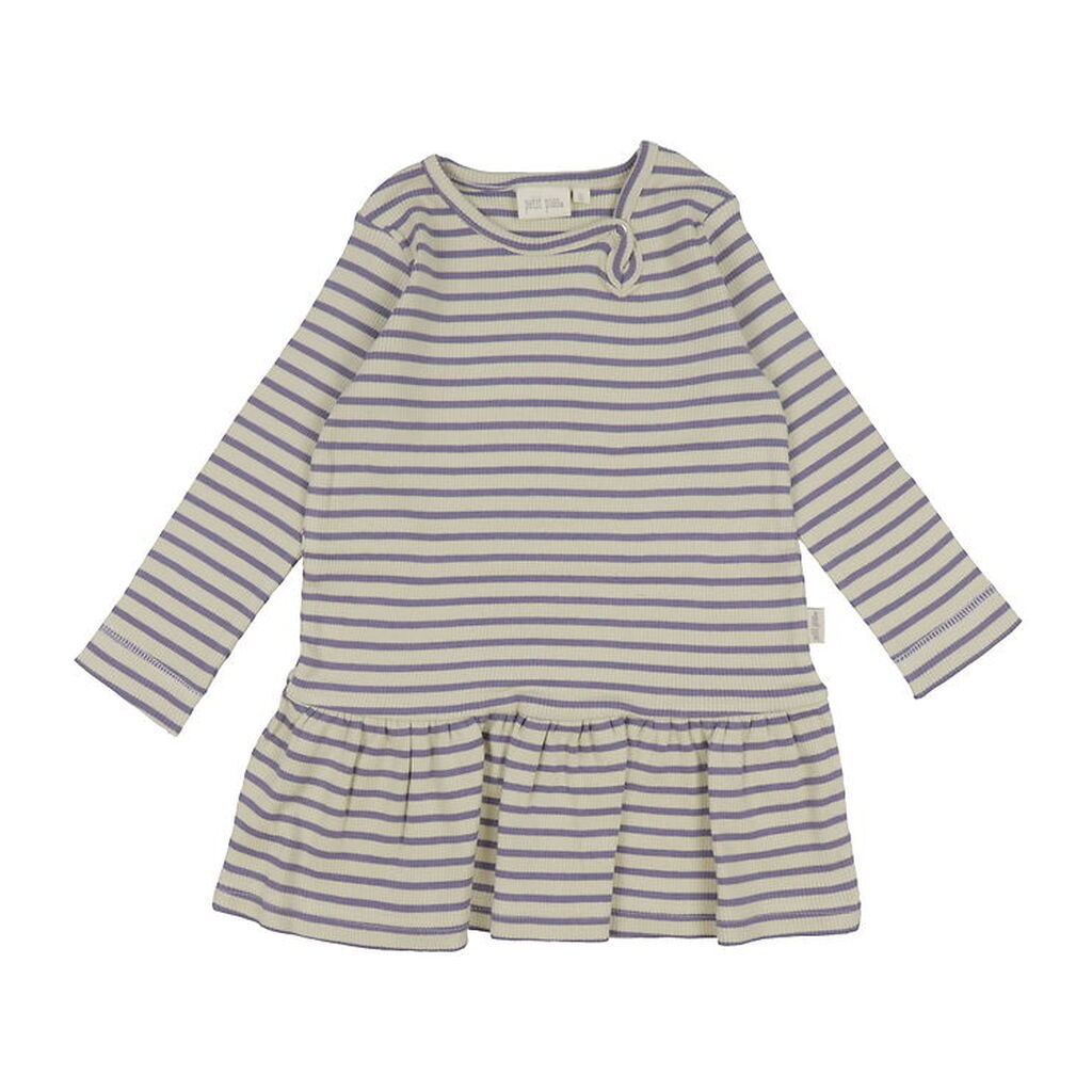 Petit Piao Kjole - Rib - Modal - Dusty Violet/Dark Off White