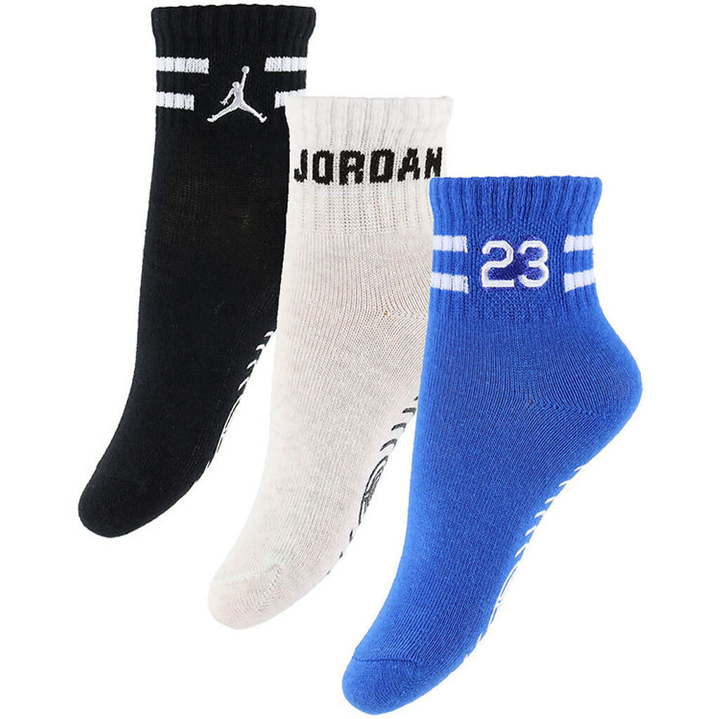 Jordan Skridsikre Strømper - 3-pak - Birch Heather/Blå/Sort