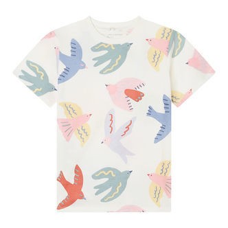 Stella McCartney Kids T-shirt - Hvid m. Fugle