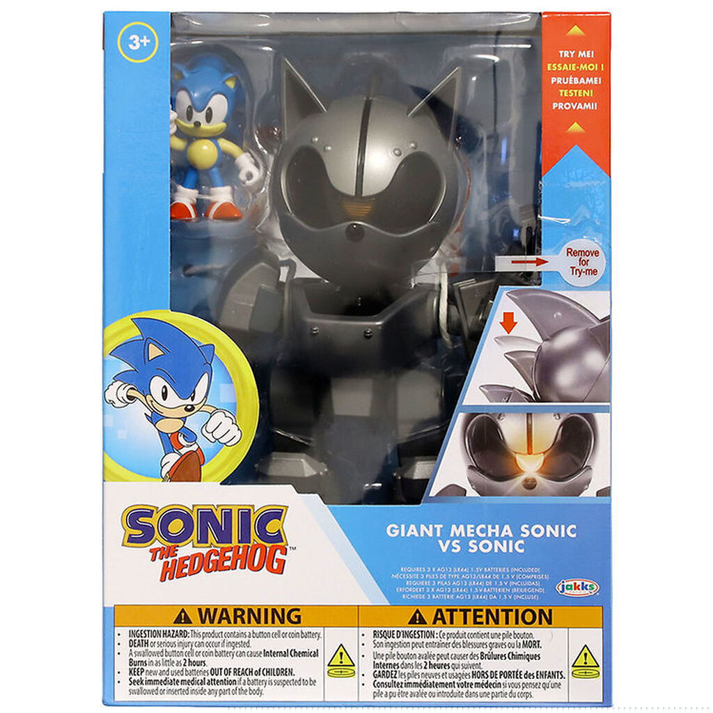 Sonic Legetøjsfigur m. Lys - Giant Mecha Sonic VS Sonic