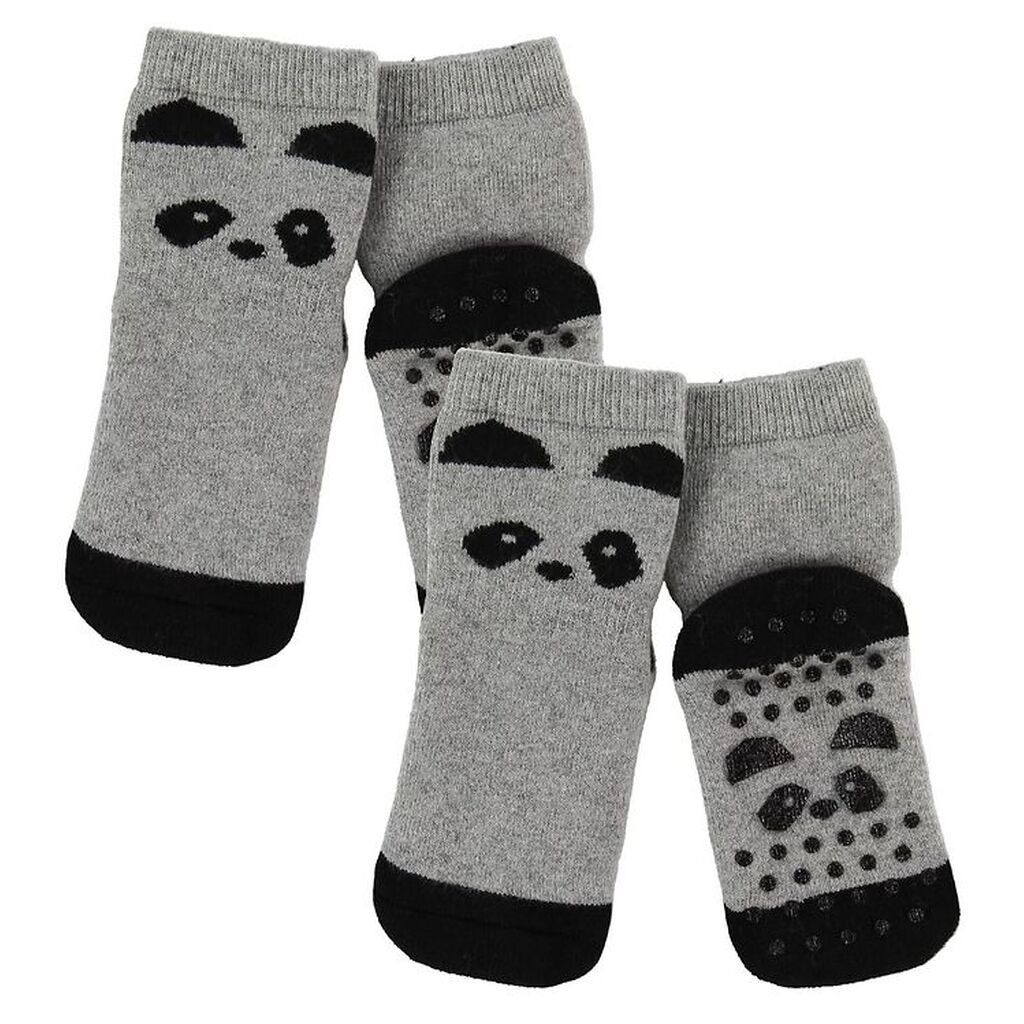Liewood Strømper - Antiskrid - 2-pak - Nellie - Panda Grey Melan