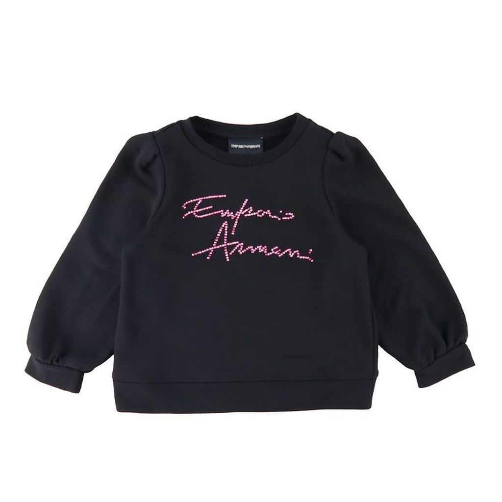 Emporio Armani Sweatshirt - Sort m. Pink/Similisten