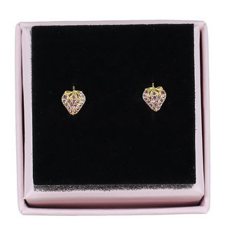 MillaVanilla Øreringe - Jordbær - Guld/Pink