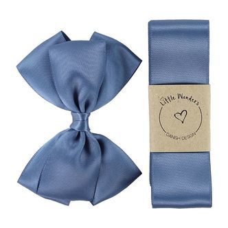 Little Wonders Dåbsbånd m. Sløjfe - Støvet Blå