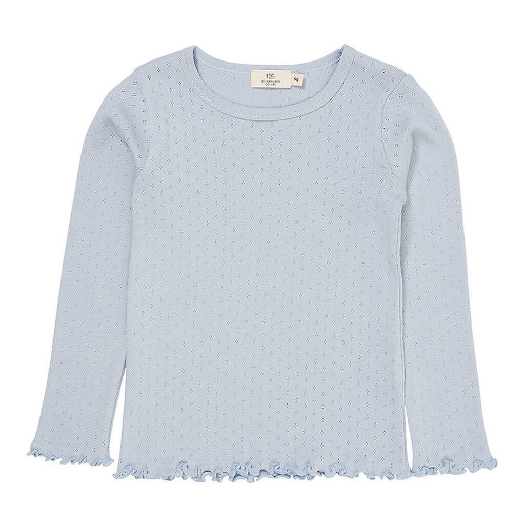 Copenhagen Colors Bluse - Pointelle - Dusty Blue