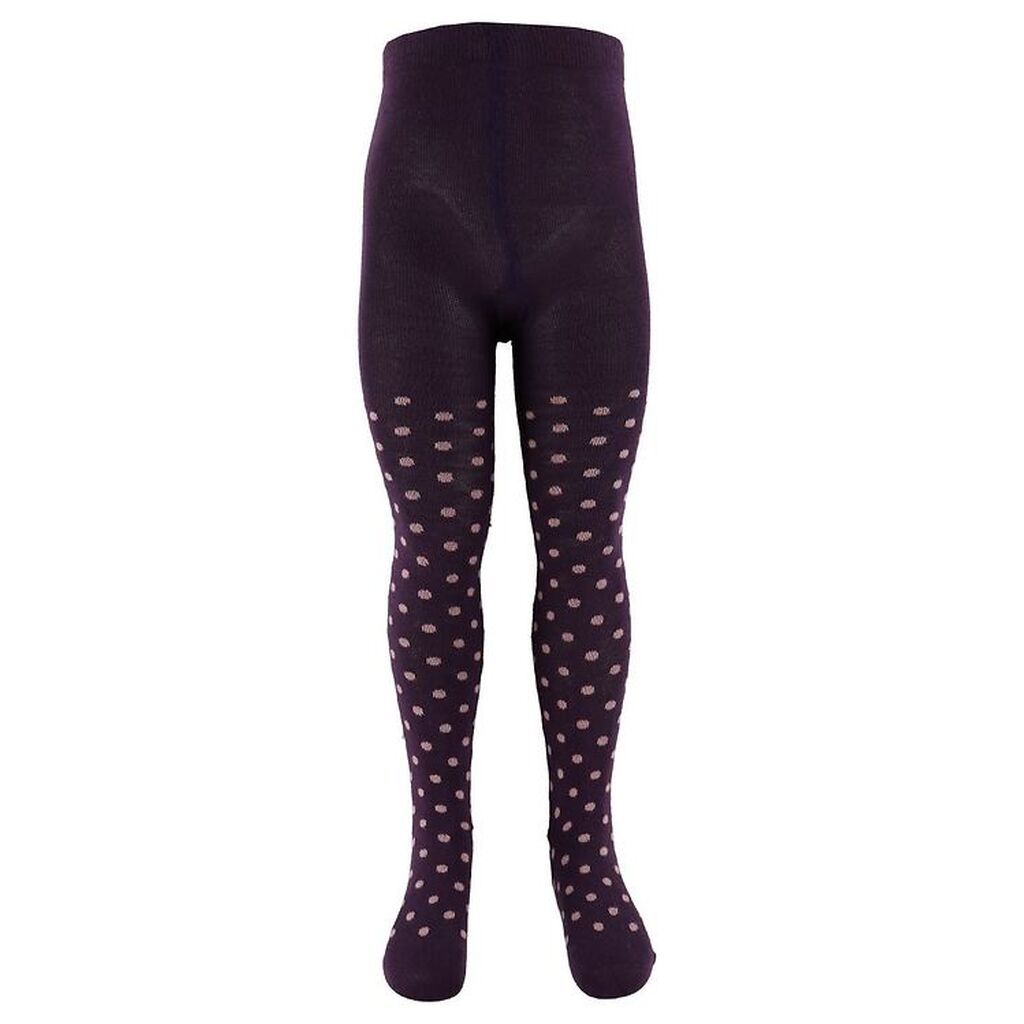 Minymo Strømpebukser - Lilla m. Prikker