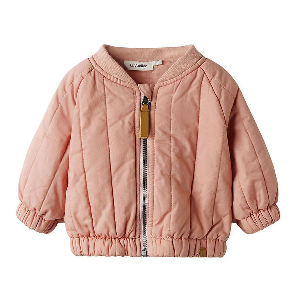Lil' Atelier Bomberjakke - NbnLio - Misty Rose m. Regnbue