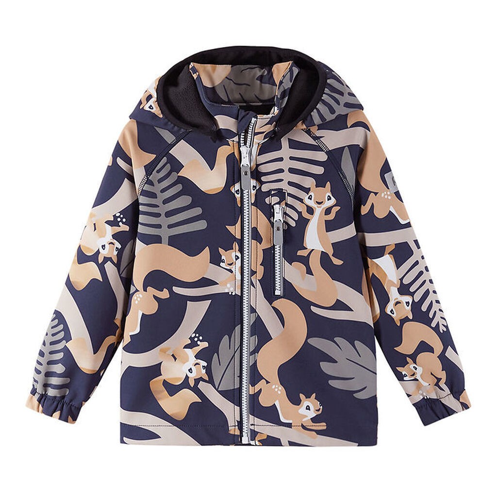 Reima Softshelljakke m. Fleecefor - Vantti - Navy m. Print