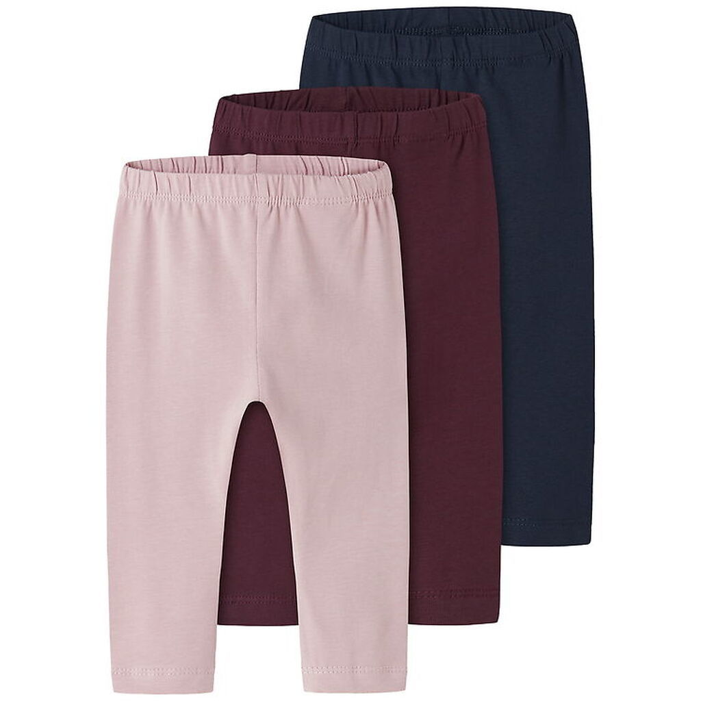 Name It Leggings - 3-pak - NbfVuvivian - Burnished Lilac/Fig/Nav