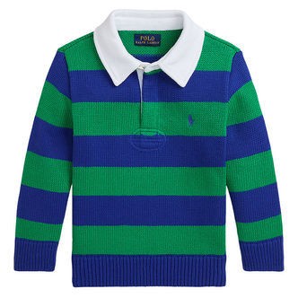Polo Ralph Lauren Bluse - Strik - Grøn/Blåstribet