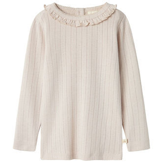 Lil' Atelier Bluse - NmfRachel - Gray Morn m. Hulmønster