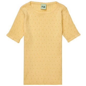 FUB T-shirt - Rib - Pointelle - Vanilla