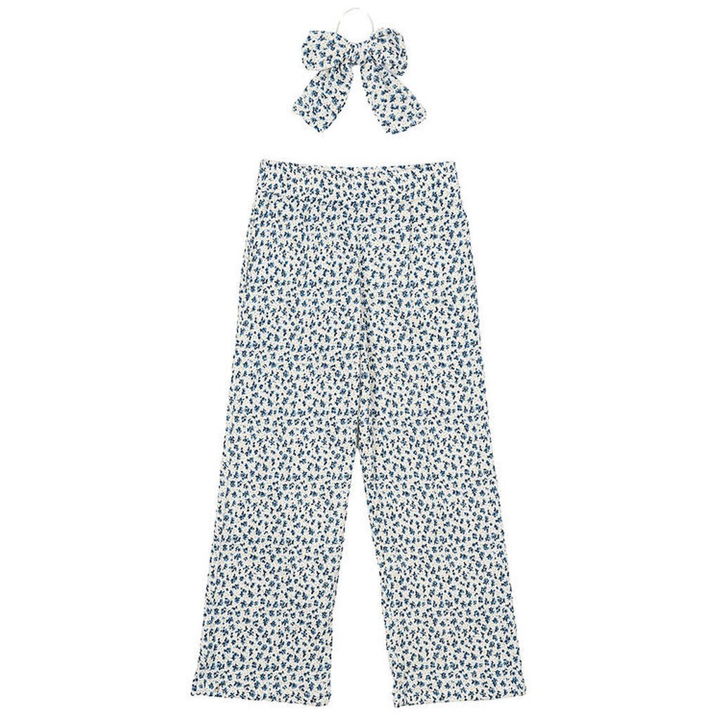 The New Bukser - TnNiki - Wide - White Swan/Blå Blomst