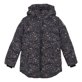 Color Kids Dynejakke - Quilt - Phantom m. Blomster