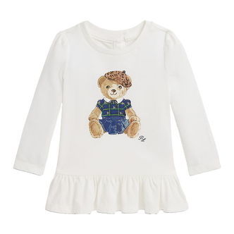 Polo Ralph Lauren Bluse - Hvid m. Bamse