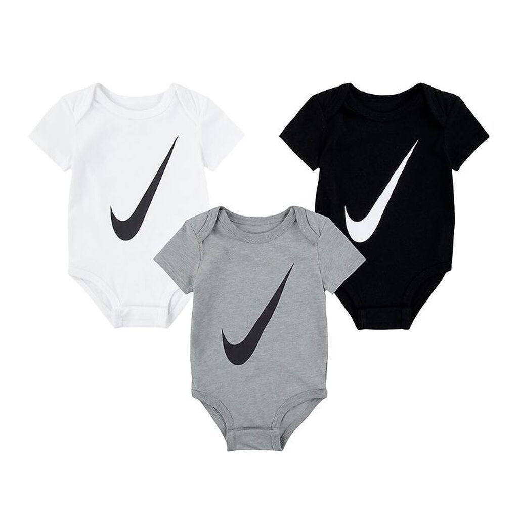 Nike Bodyer k/æ - Swoosh - 3-pak - Hvid/Grå/Sort