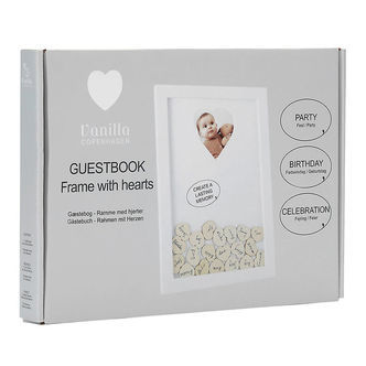 Vanilla Copenhagen Gæstebog - Ramme m. Hjerte - Hvid