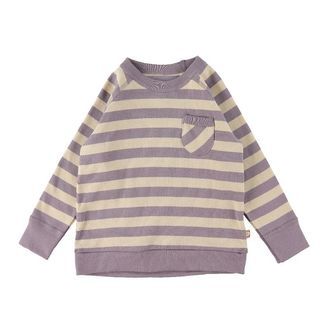 Katvig Bluse m. Lomme - Lilla/Beige Stribet