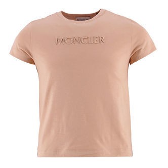 Moncler T-shirt - Pastel Pink m. Broderi