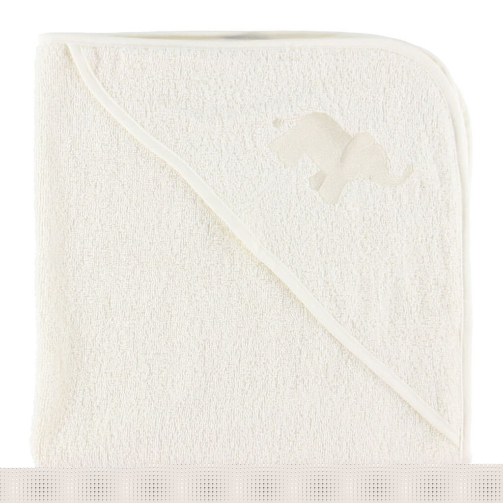Nørgaard Madsens Babyhåndklæde - 75x75 cm - Off White m. Elefant