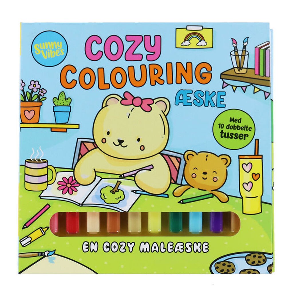 Forlaget Tukan Malebog - Cozy Colouring - Sunny Vibes - DA