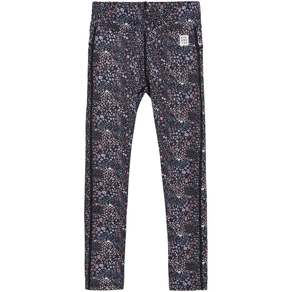 Color Kids Leggings - Phantom m. Blomster