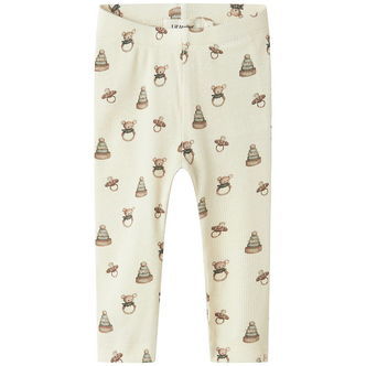 Lil' Atelier Leggings - Rib - NbnGavo - Turtledove/Toy