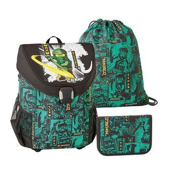 LEGOÂ® Ninjago Skoletaskesæt - Sort/Grøn