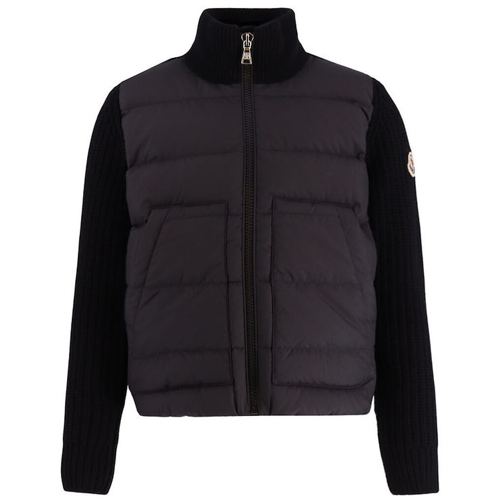 Moncler Cardigan - Uld/Dun - Sort