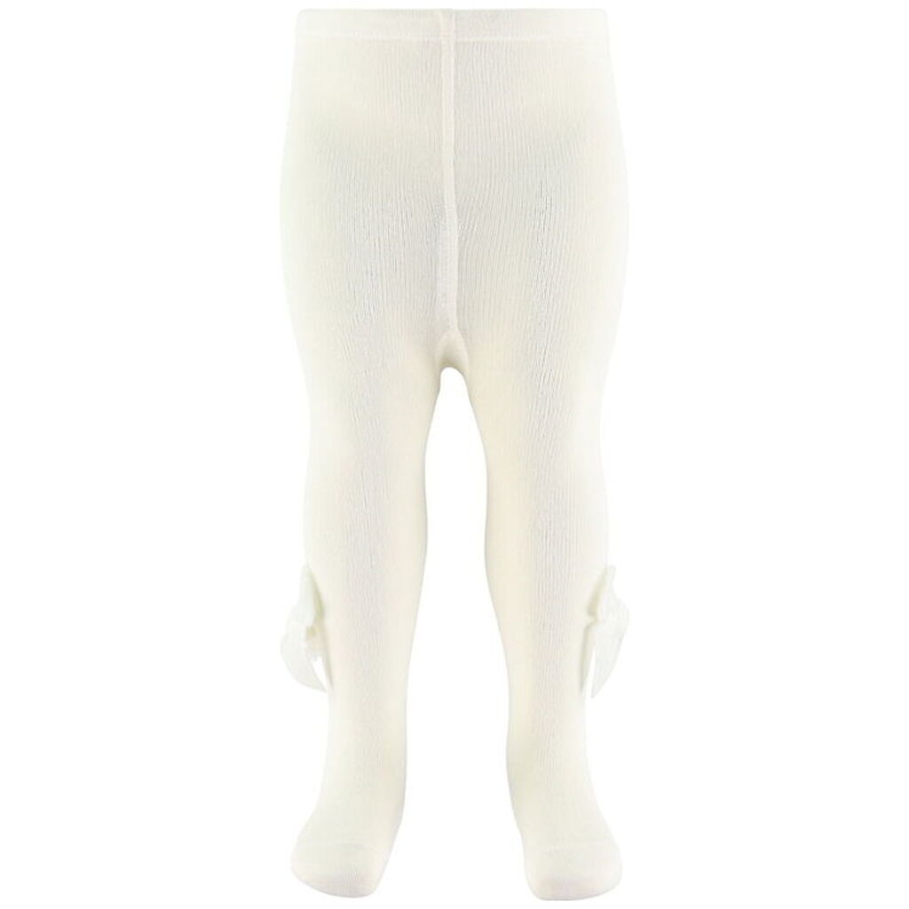 Condor Strømpebukser m. Veloursløjfe - Off White