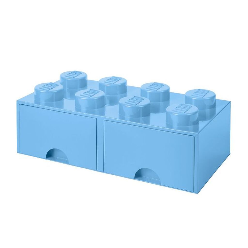 LEGOÂ® Storage Opbevaringsskuffe - 8 Knopper - 50x25x18 - Lyseblå