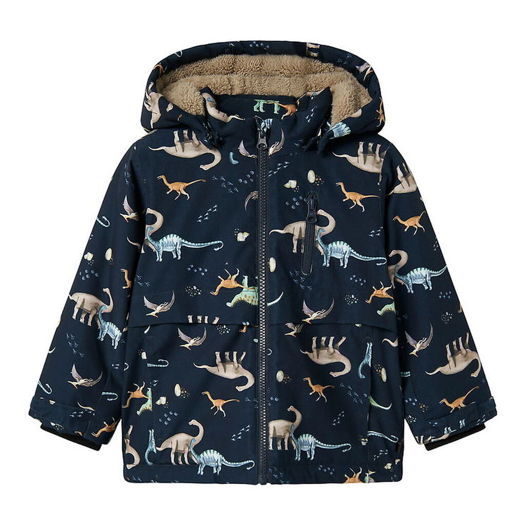 Name It Vinterjakke - NmmSnow05 - Dark Sapphire m. Dinoer