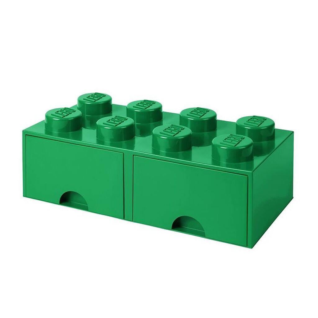LEGOÂ® Storage Opbevaringsskuffe - 8 Knopper - 50x25x18 - Grøn