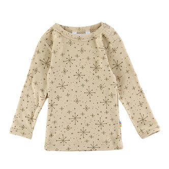 Joha Bluse - Uld - Beige m. Stjerner